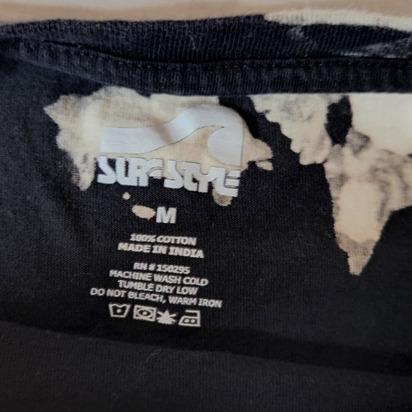 Cropped black tye dye tshirt - Picture 4 of 4